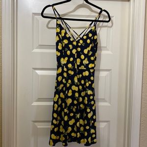 Navy Lemon skater dress